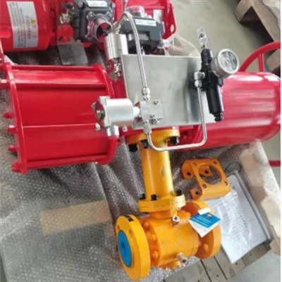 ASTM A216 WCB Ball Valve, 12 Inci, WCB, 300 LB, Kapal Pneumatik Ke Venezuela